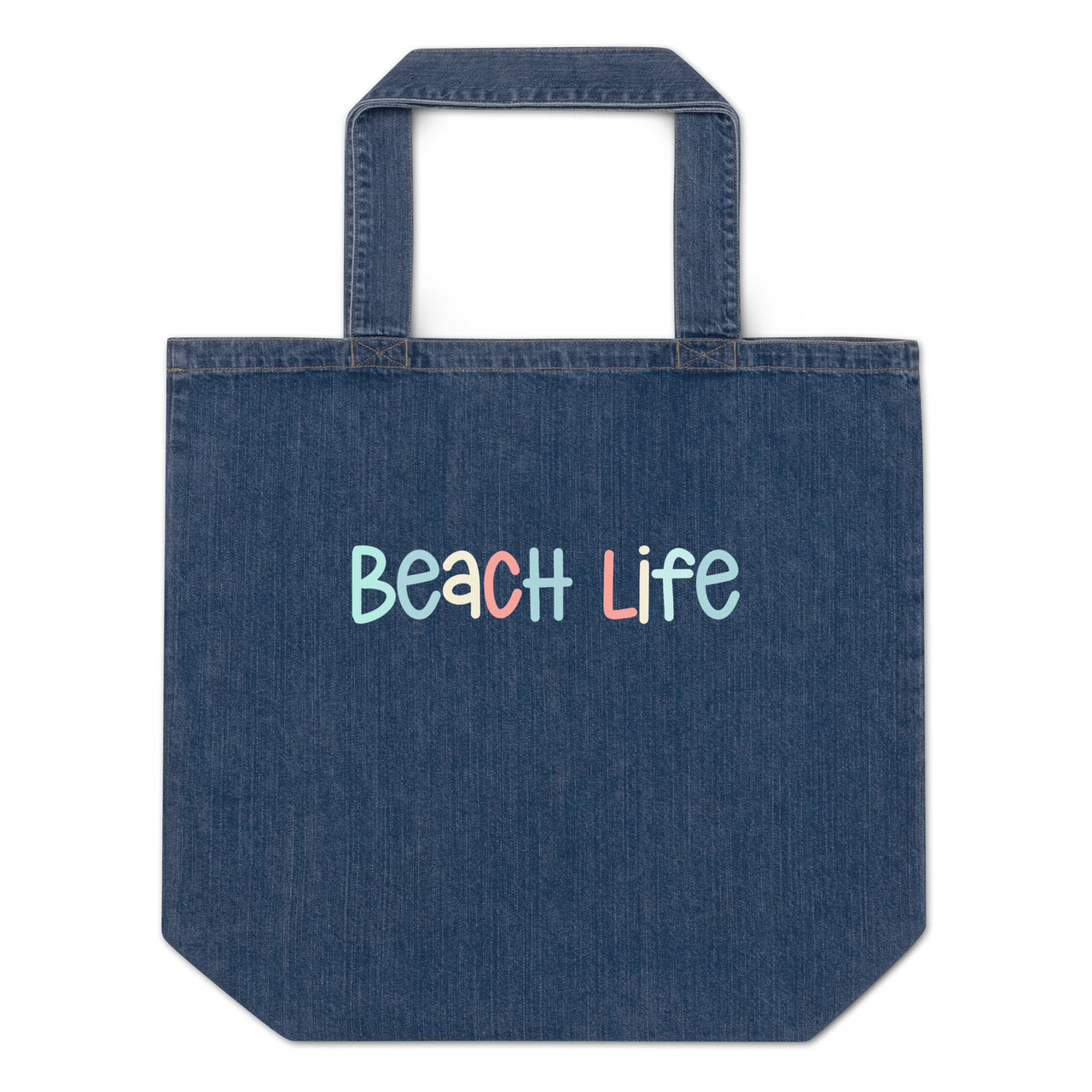 Beach Life Organic Denim Tote Bag  New England Trading Co Default Title  