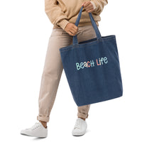 Thumbnail for Beach Life Organic Denim Tote Bag  New England Trading Co   