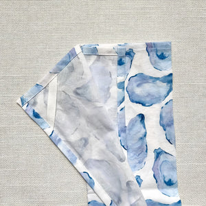 Oyster Shell Kitchen Towel Showing Cotton Fabric And Hanging Loop, Watercolor Coastal Tea Towel, Kitchen Gift