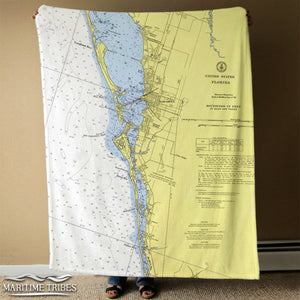 Nautical Chart Blankets, Florida Coastal Maps