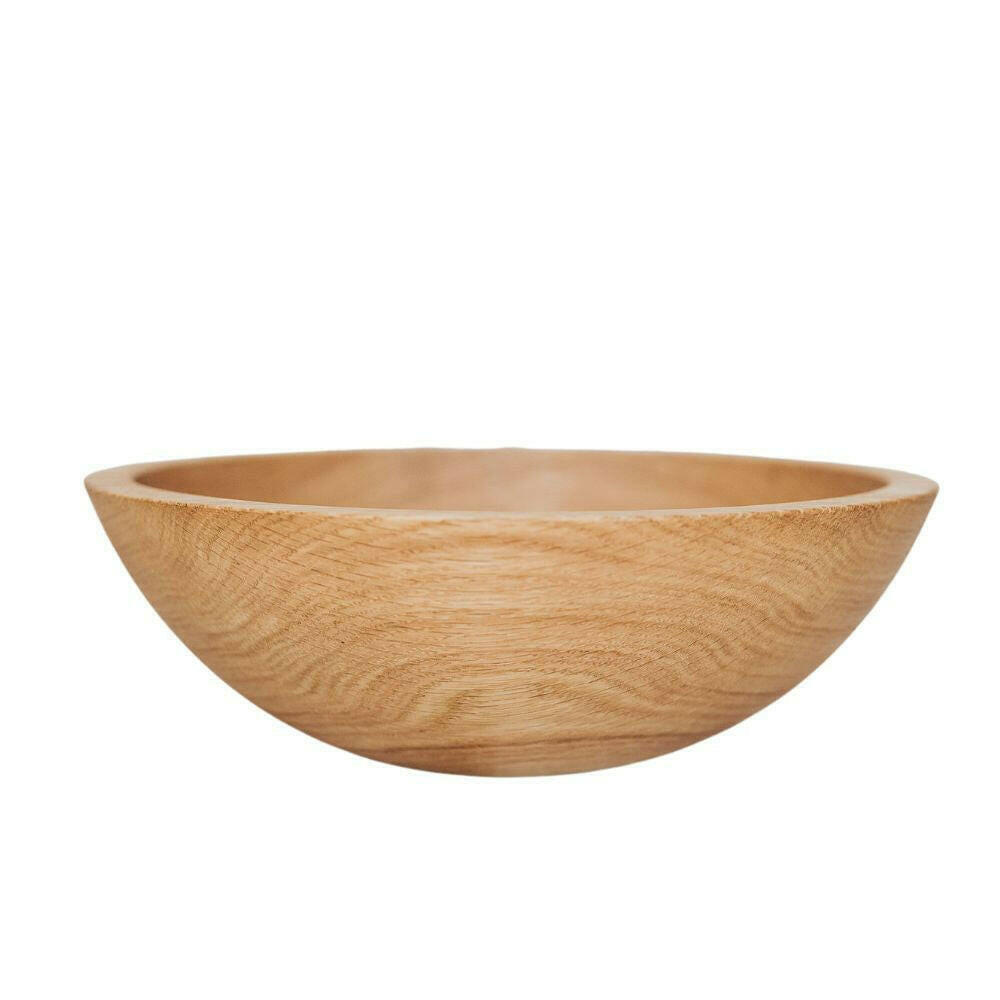 12 Inch Red Oak Wooden Salad Bowl Bowls American Farmhouse Bowls   