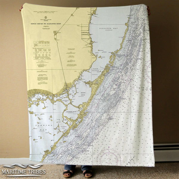 Nautical Chart Blankets, Florida Coastal Maps