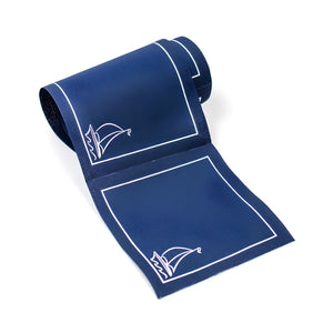 Sail Away Cotton Cocktail Napkin Roll In Navy And White With Nautical Sailboat Design