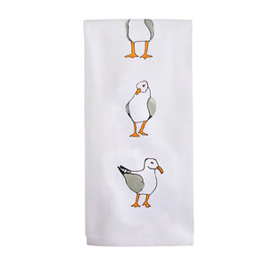 Seagulls Canvas Kitchen Tea Towel, Coastal Dish Towel, Beach House Kitchen Decor
