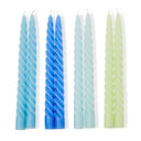 Set of two spiral twist taper candles in gift box