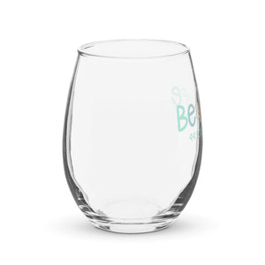 Beach Life Personalized Stemless Wine Glass, Latitude & Longitude Coordinates
