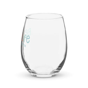 Beach Life Personalized Stemless Wine Glass, Latitude & Longitude Coordinates