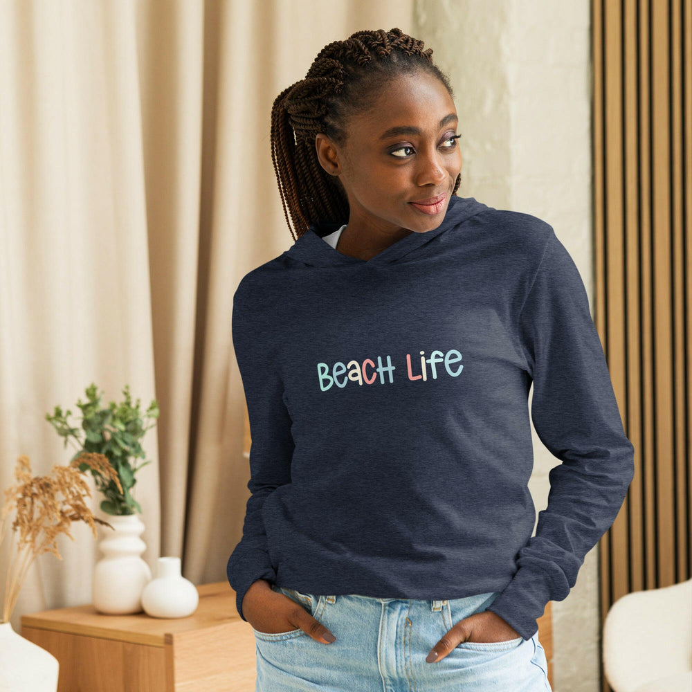 Beach Life Hooded Long Sleeve Tee, Unisex  New England Trading Co XS  
