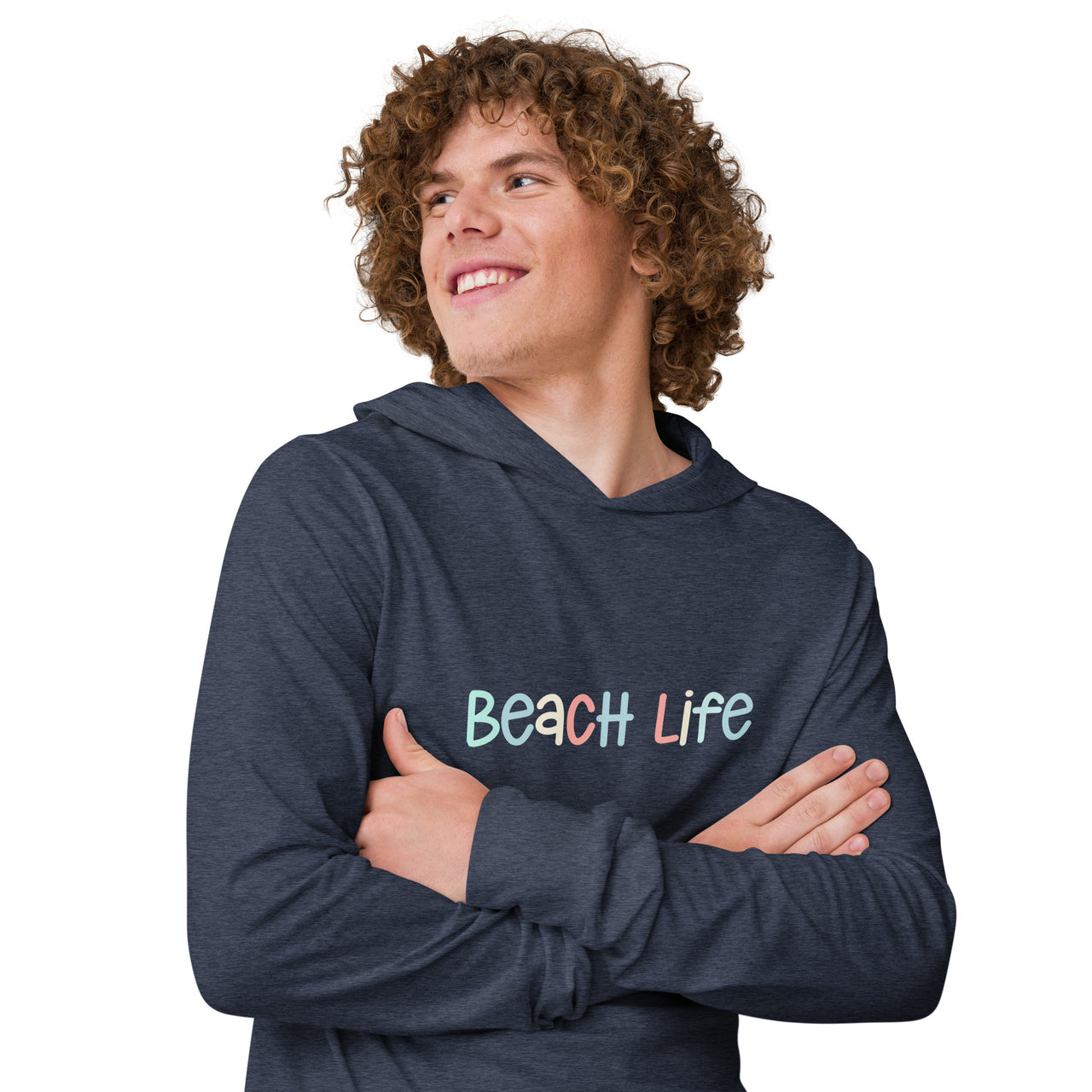 Beach Life Hooded Long Sleeve Tee, Unisex  New England Trading Co   