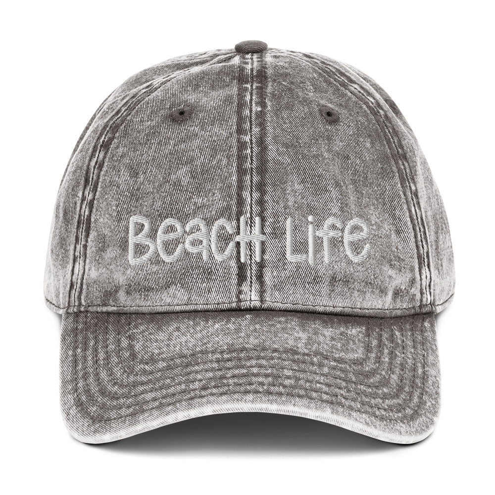 Beach Life Vintage Cotton Twill Cap  New England Trading Co Charcoal Grey  