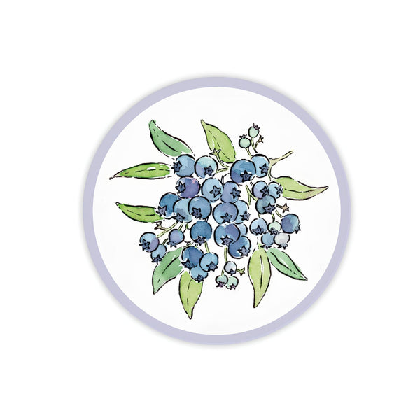 Wild Blueberry Coasters Set of 4, Coastal Drink Coasters, Maine Kitchen Decor