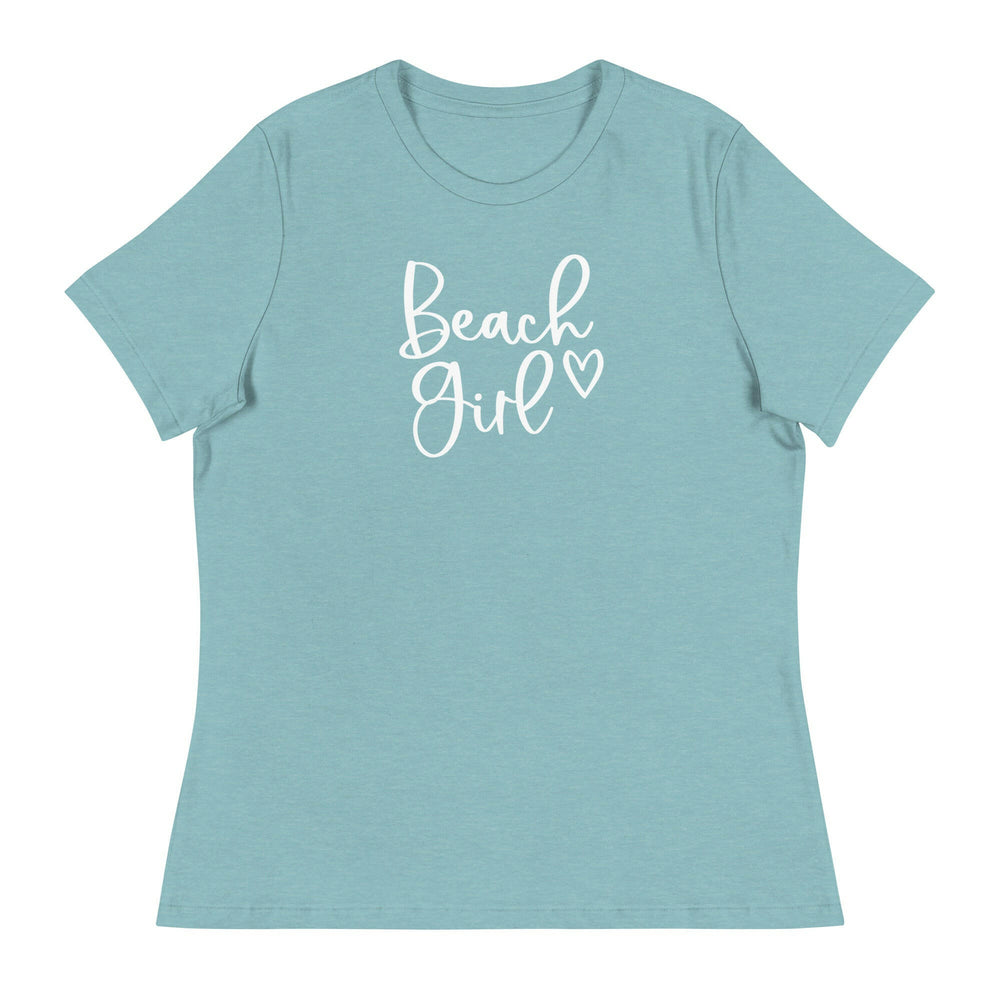 Beach Girl Relaxed T-Shirt  New England Trading Co Heather Blue Lagoon S 