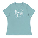 Beach Girl Relaxed T-Shirt  New England Trading Co Heather Blue Lagoon S 