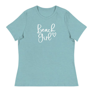 Beach Girl Relaxed T-Shirt  New England Trading Co Heather Blue Lagoon S 