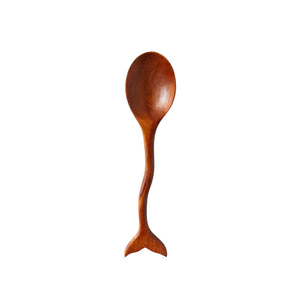 Wooden Whale Tail Spoon Made From Doussie Wood For Coastal Kitchen And Serving
