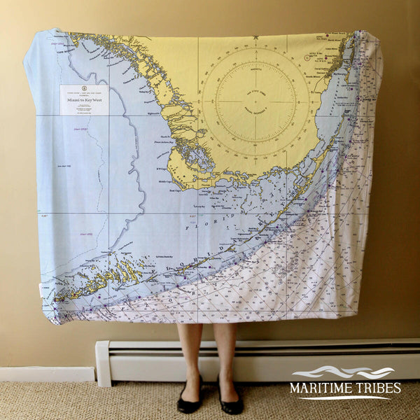 Nautical Chart Blankets, Florida Coastal Maps