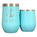 Latitude & Longitude Polar Camel Stemless Wine Tumbler Tumblers New England Trading Co Teal 12 oz 