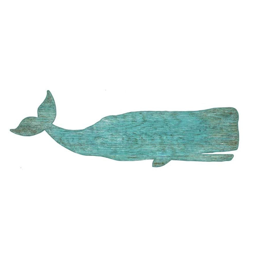 Custom Lat Long Whale Wood Sign Decor New England Trading Co Aqua  
