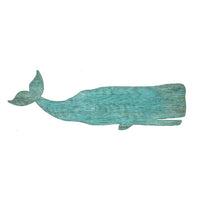 Thumbnail for Custom Lat Long Whale Wood Sign Decor New England Trading Co Aqua  