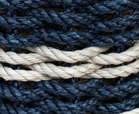 Thumbnail for Wicked Good Lobster Rope Basket Baskets Wicked Good Baskets Navy with Dark Tan Stripe  