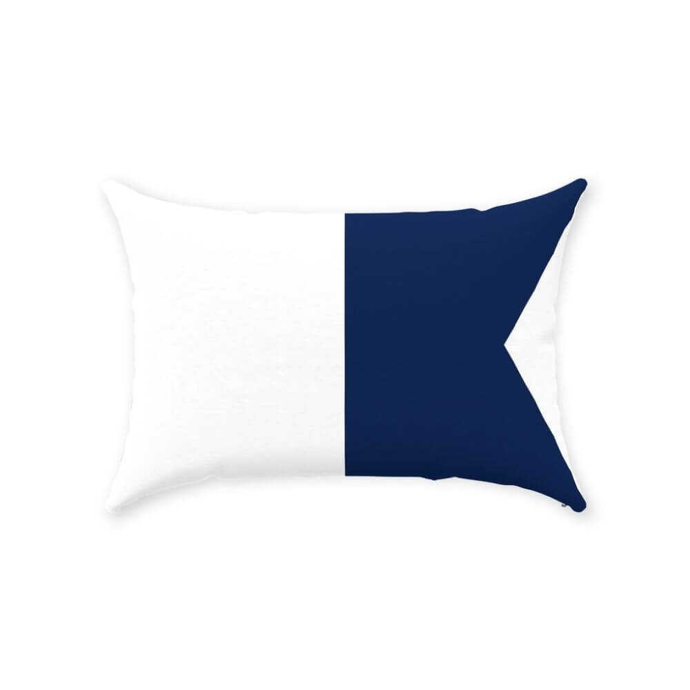 Nautical Signal Flag Lumbar Pillows, Deluxe Cotton Twill, 14" x 20" Throw Pillows The New England Trading Company A  