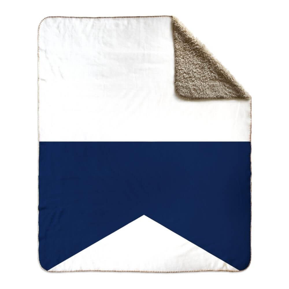 Nautical Signal Flag Fleece Sherpa Blanket, Choose A-Z Blankets The New England Trading Company A  
