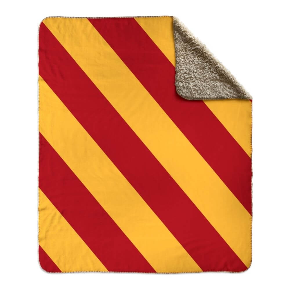 Nautical Signal Flag Fleece Sherpa Blanket, Choose A-Z Blankets The New England Trading Company Y  