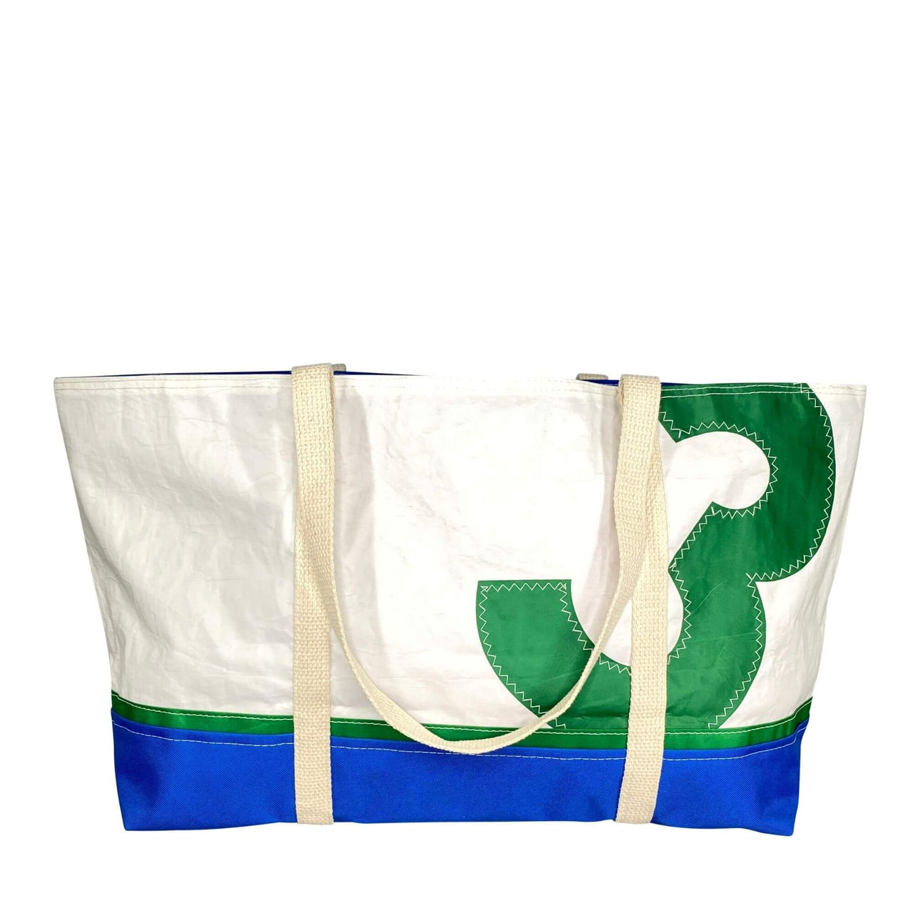 Recycled Sail Bag, Tote Bag Handmade from Sails, Blue & Green Handbags New England Trading Co   