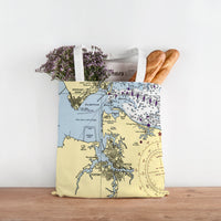 Thumbnail for Nautical Chart Tote Bag, Locations in Virginia