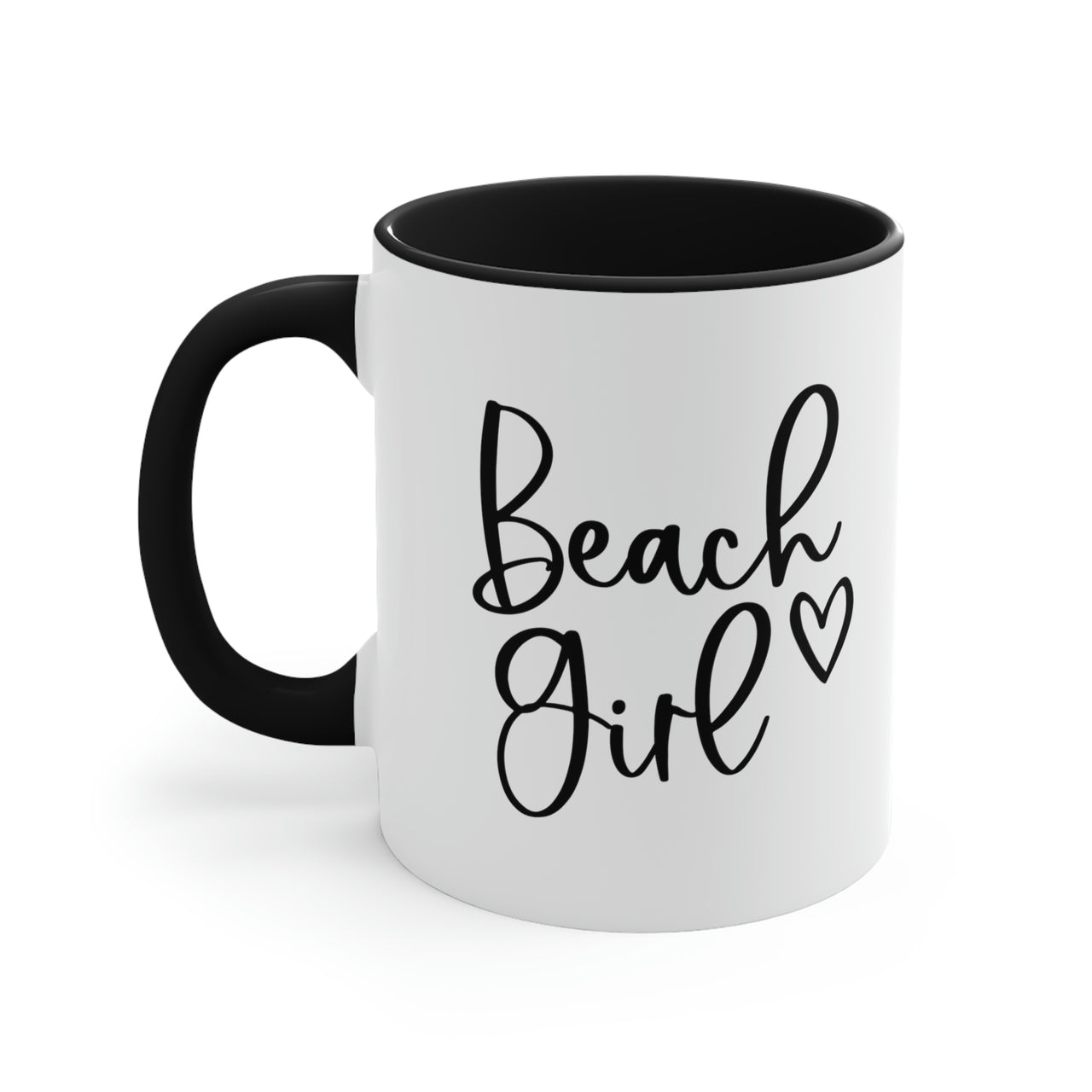 Beach Girl Ceramic Coffee Mug, 5 Colors Mugs New England Trading Co Black  