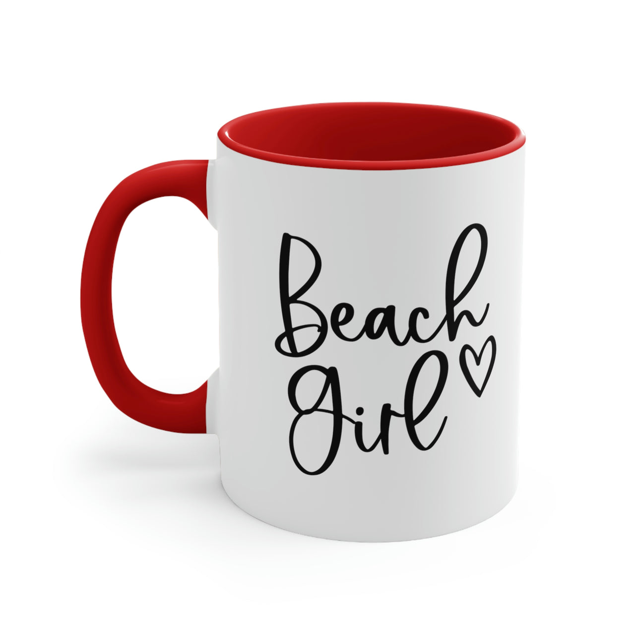 Beach Girl Ceramic Coffee Mug, 5 Colors Mugs New England Trading Co Red  