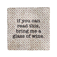 Thumbnail for Tumbled Marble Coaster, Bring Me Wine, Sarcastic Wine Coasters Coasters New England Trading Co   