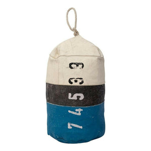 Buoy Shaped Bolster Pillow, 3 Styles Pillows New England Trading Co Blue, Black, Off White with Numbers  