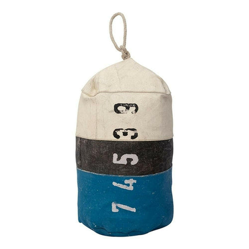 Buoy Shaped Bolster Pillow, 3 Styles Pillows New England Trading Co Blue, Black, Off White with Numbers  