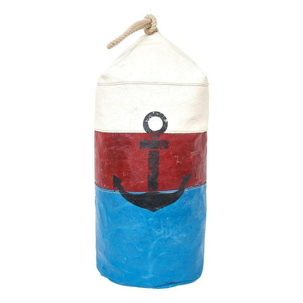 Buoy Shaped Bolster Pillow, 3 Styles Pillows New England Trading Co Red, Blue, Off White with Anchor  