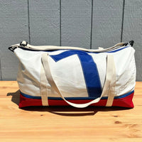 Thumbnail for Recycled Sail Duffel Bag Duffel Bags New England Trading Co Blue & Red  