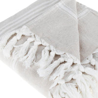 Thumbnail for Peshtemal Pure Turkish 100% Cotton Beach Towels Beach Towels New England Trading Co White/Beige  