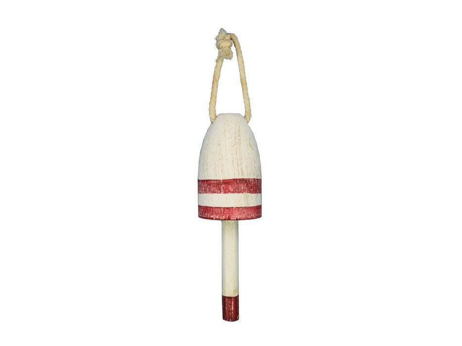 Mini Wooden Buoy 7" Decor New England Trading Co Distressed Red  