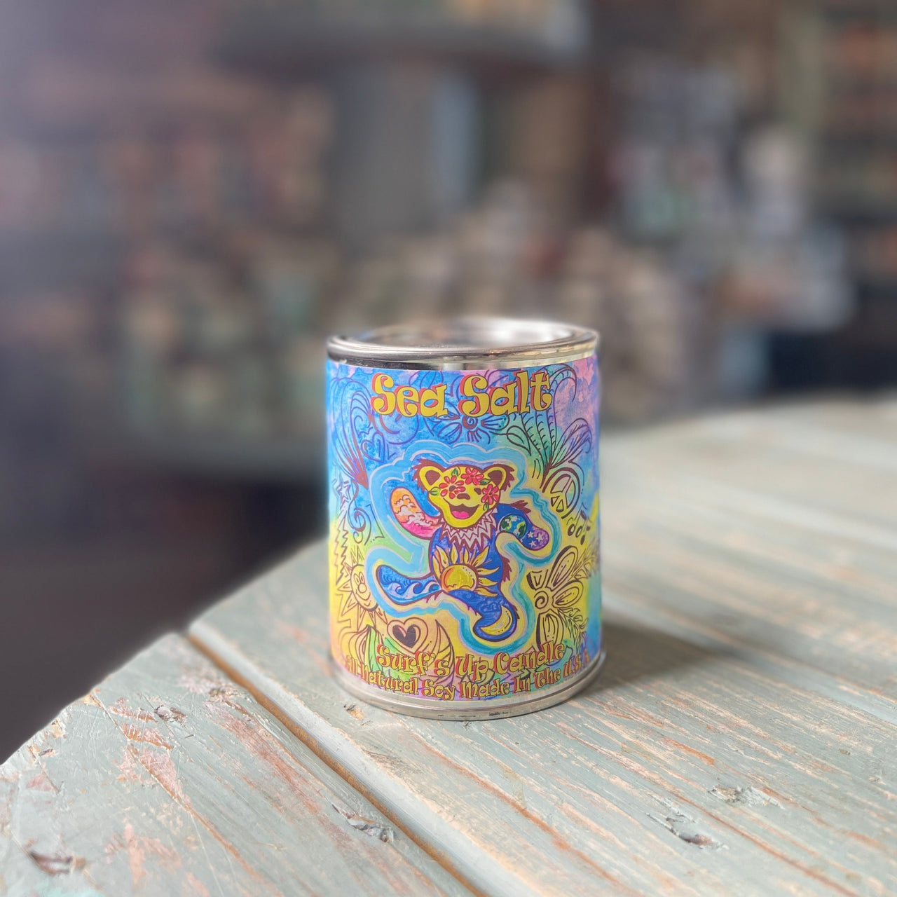 Sea Salt Bear Paint Can - Grateful Dead Inspired Collection Paint Can Candle Surf's Up Candle   