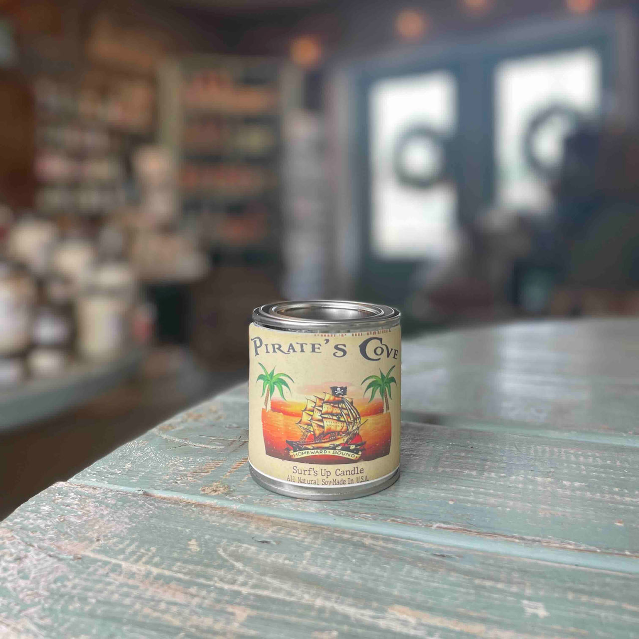 Pirates Cove Paint Can Candle- Vintage Collection Paint Can Candle Surf's Up Candle 1/2 Pint (8oz)  