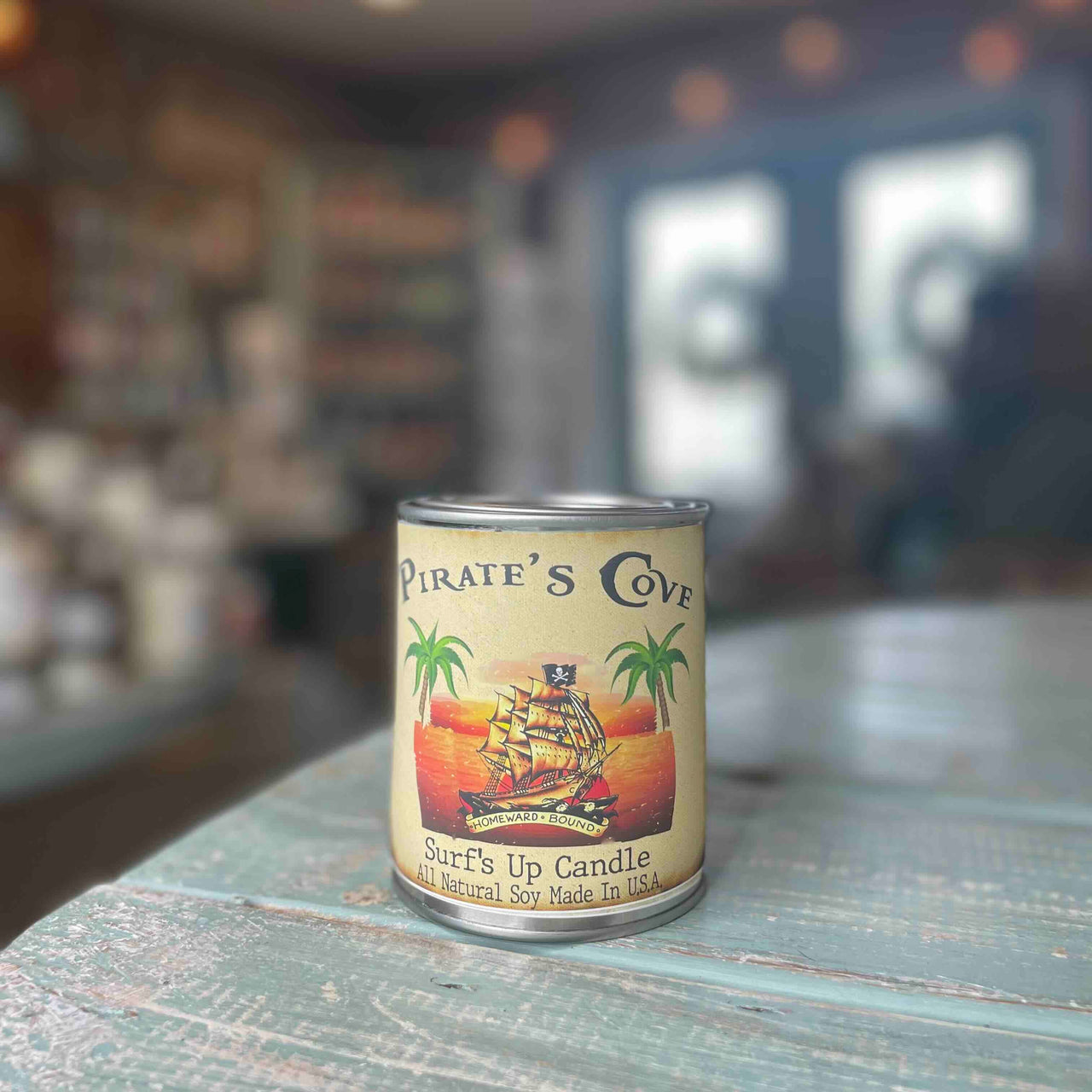Pirates Cove Paint Can Candle- Vintage Collection Paint Can Candle Surf's Up Candle Pint (16oz)  
