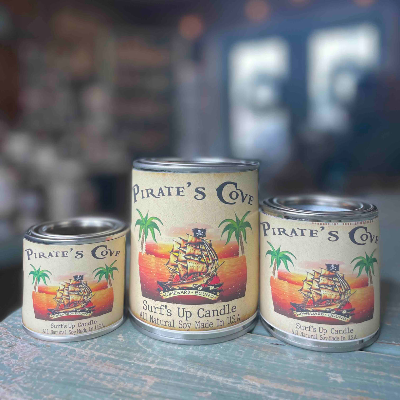 Pirates Cove Paint Can Candle- Vintage Collection Paint Can Candle Surf's Up Candle   