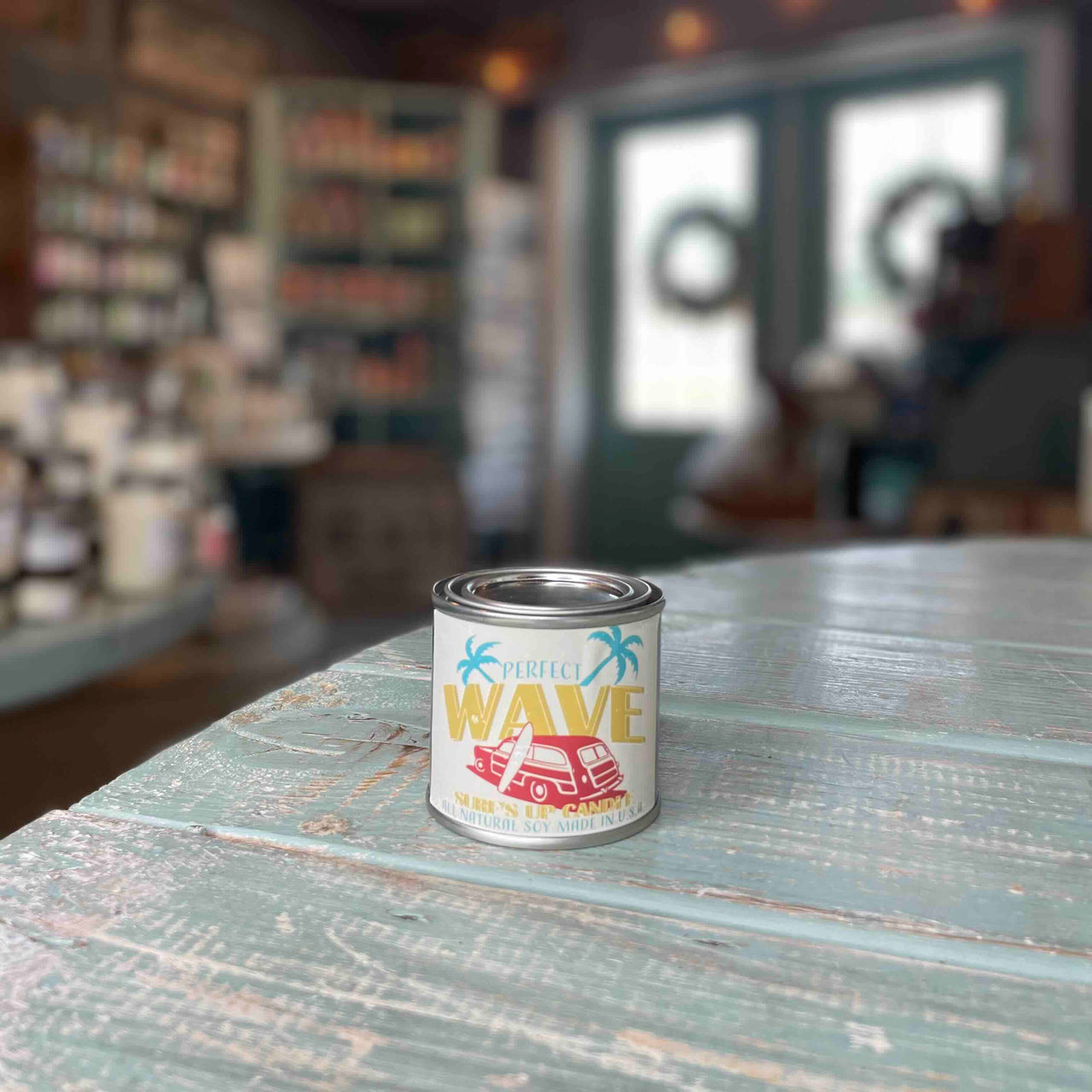 Perfect Wave Paint Can Candle- Vintage Collection Paint Can Candle Surf's Up Candle 1/4 Pint (4oz)  