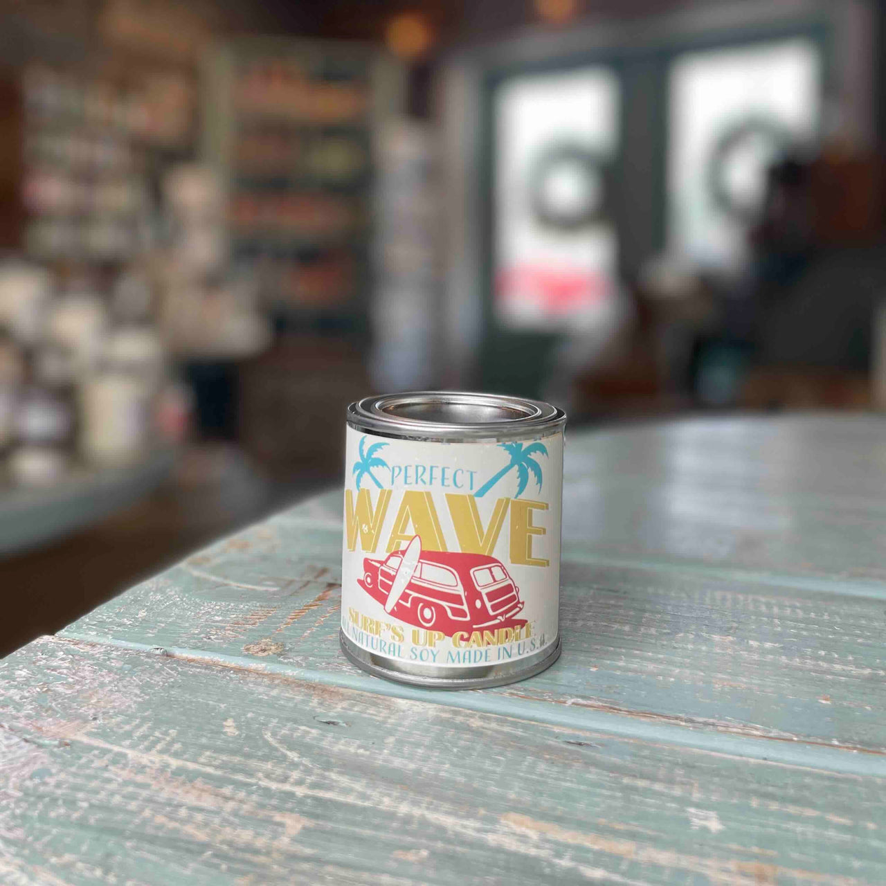 Perfect Wave Paint Can Candle- Vintage Collection Paint Can Candle Surf's Up Candle 1/2 Pint (8oz)  