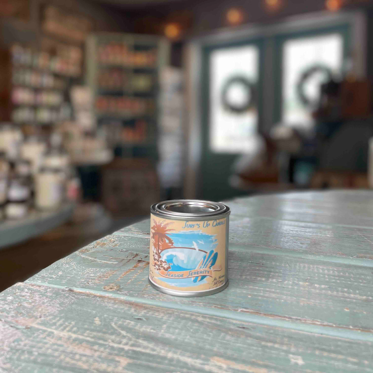 Seaside Serenity Paint Can Candle - Vintage Collection Paint Can Candle Surf's Up Candle 1/4 Pint (4oz)  