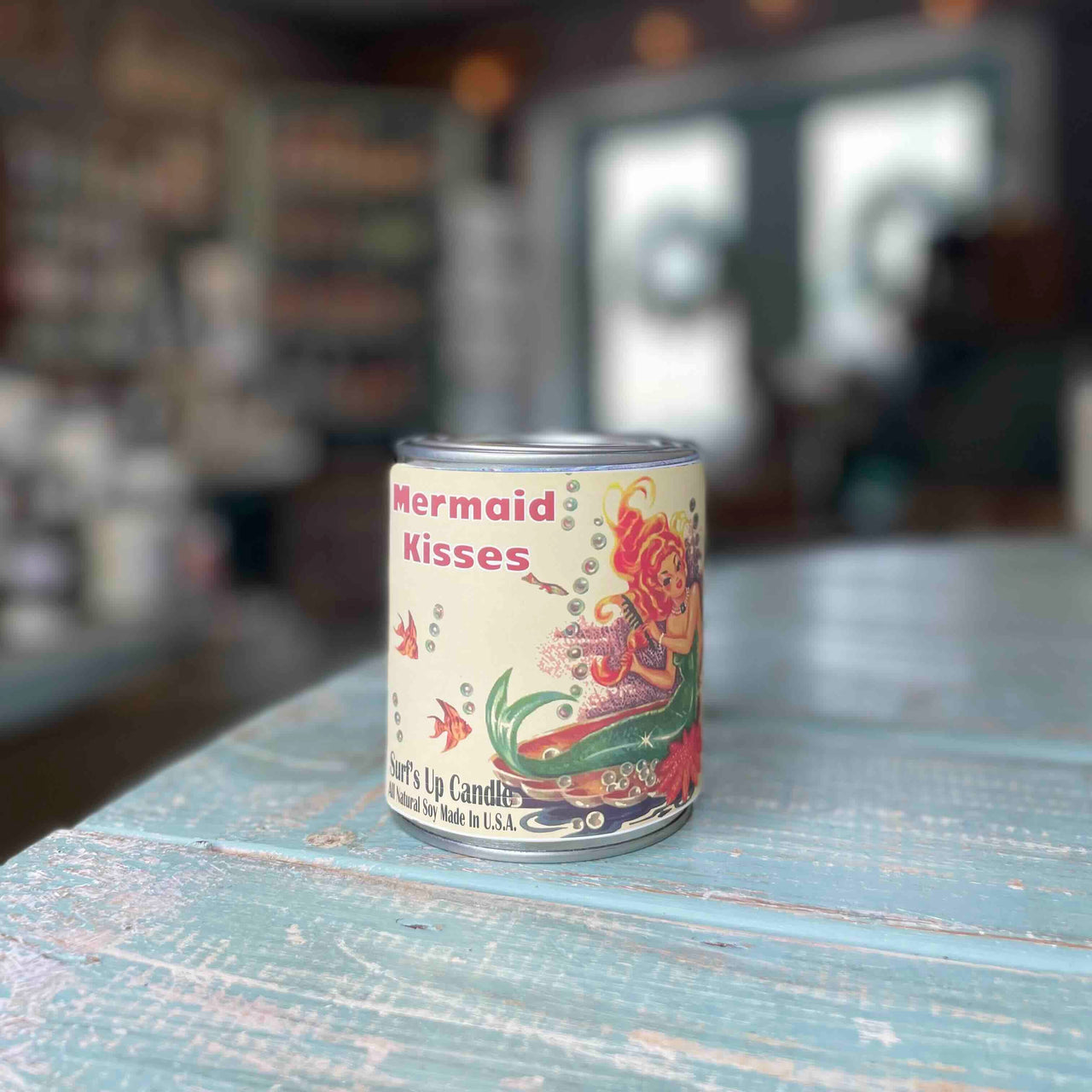 Mermaid Kisses Paint Can Candle - Vintage Collection Paint Can Candle Surf's Up Candle Pint (16oz)  