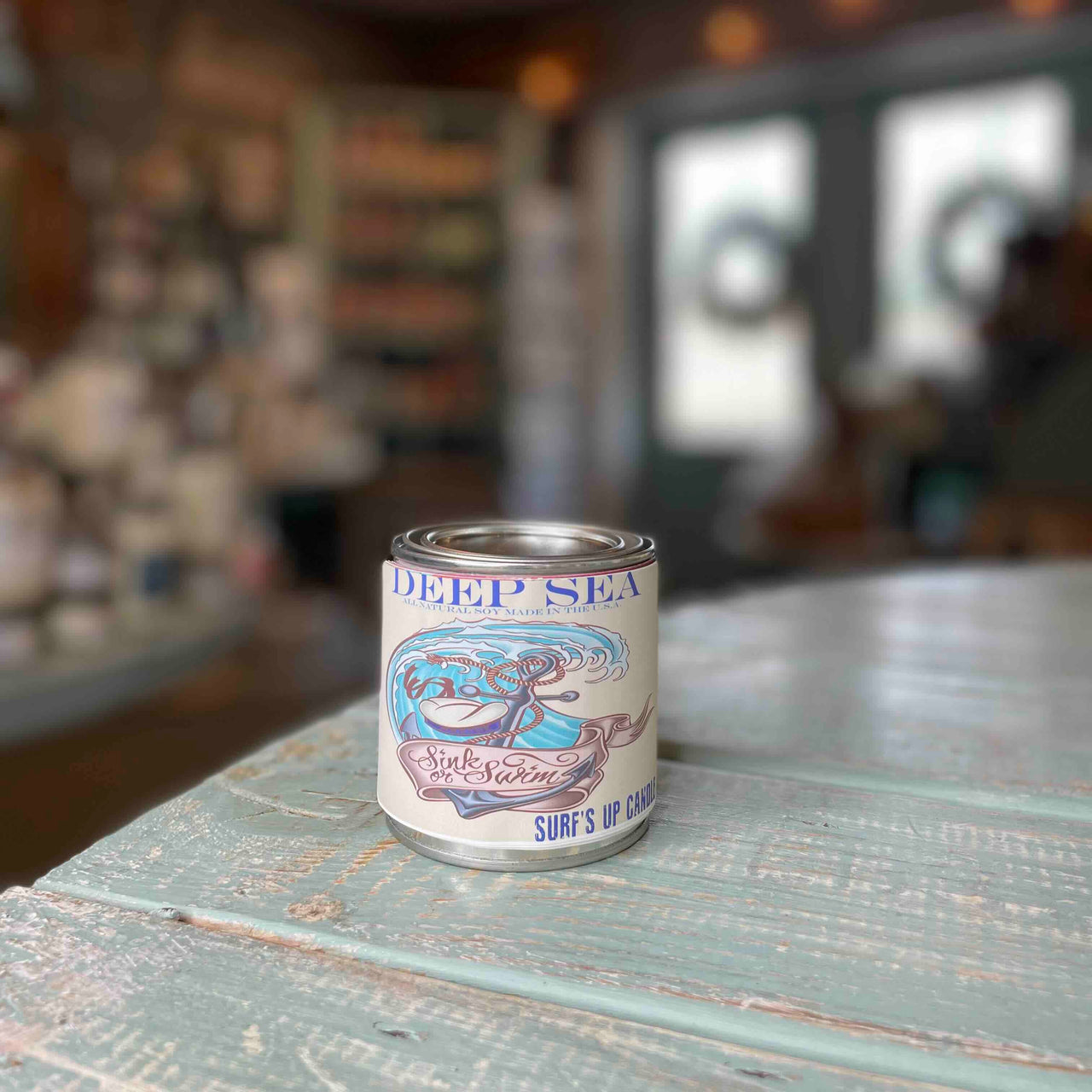 Deep Sea Paint Can Candle - Vintage Collection Paint Can Candle Surf's Up Candle 1/2 Pint (8oz)  