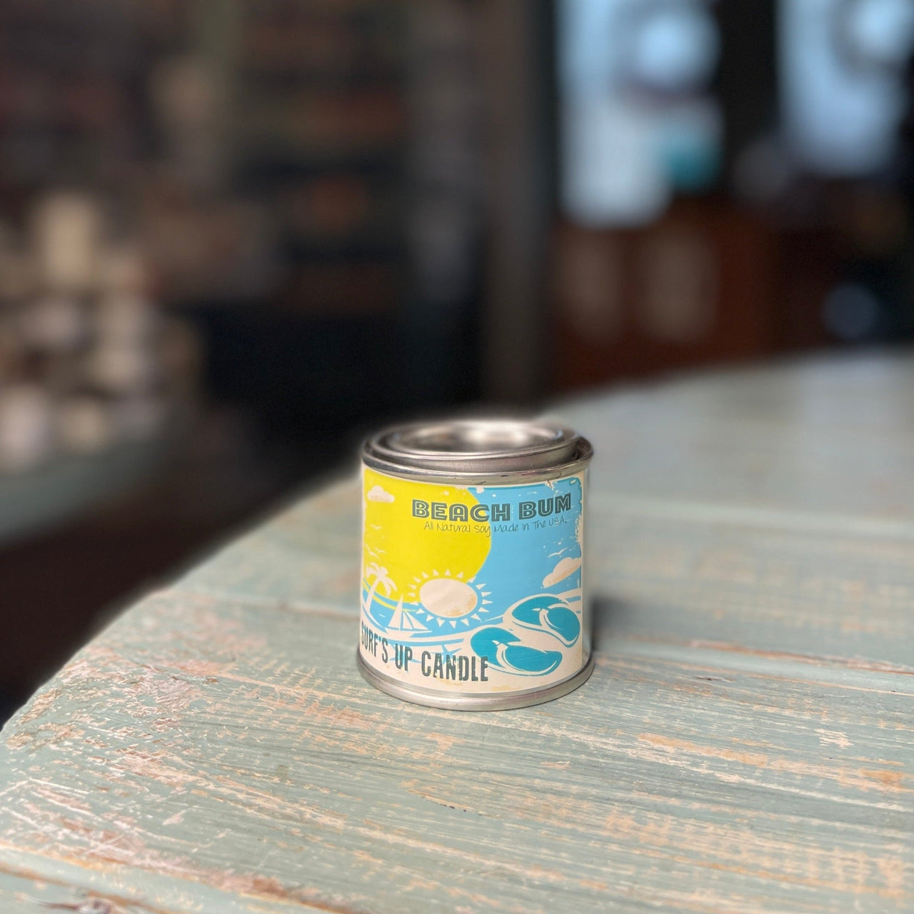 Beach Bum Paint Can Candle - Vintage Collection Paint Can Candle Surf's Up Candle 1/4 Pint (4oz)  