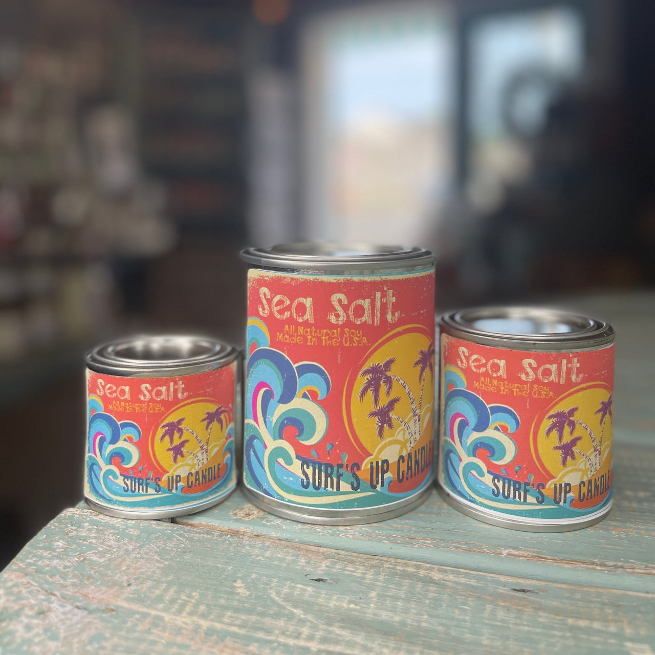 Sea Salt Paint Can Candle - Vintage Collection Paint Can Candle Surf's Up Candle   