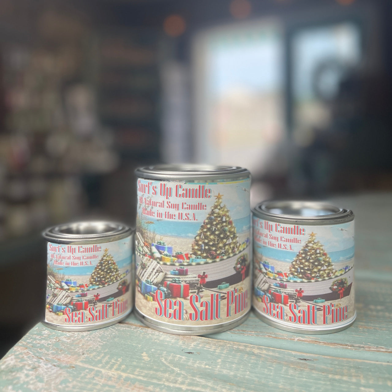 Sea Salt Pine Paint Can Candle - Vintage Collection Paint Can Candle Surf's Up Candle   